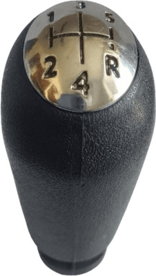 My IND ABS PLASTIC, CHROME BORDER Gear Knob(Black, Silver)