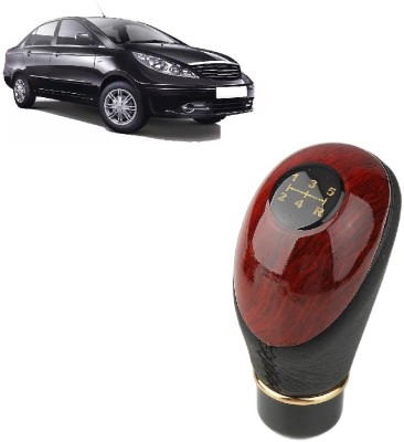 MotoshozX Wooden Design, Car Lever Gear Knob, Tata Manza Gear Knob(Black, Brown)