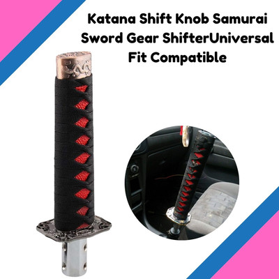 ENEMYT Car Gear Stick Knob Automatic Manual Shifter Lever Head Samurai Sword Fits Cars Gear Knob(Black)