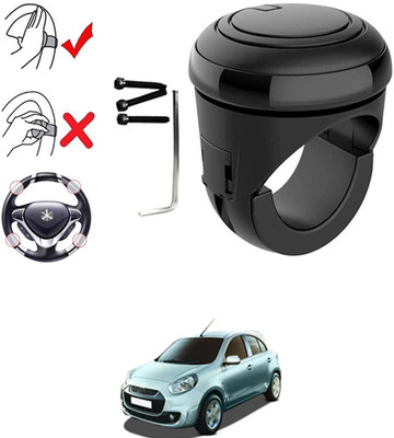 MATIES Plastic, Silicon Car Steering Knob(Black)