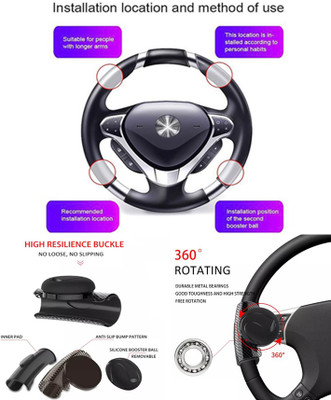 RKPSP Silicon, Plastic Car Steering Knob(Black)
