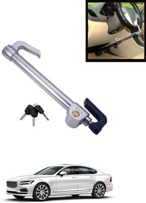 MATIES Anti-Theft Heavy Duty Car Steering Wheel Lock with Clutch Brake Pedal Lock 228 Gear Lock(Stainless Steel)
