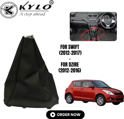 KYLO Gear Lever Boot / Gear Lever Cover suitable for SWFT/DZRE (2012-2017) PU Leather Gear Shift Collar
