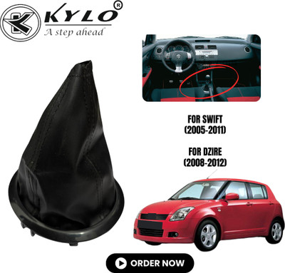 KYLO Gear Lever Boot/Gear Lever Cover suitable for SWFT/DZRE (2005-2011,Black)Leather Car Gear Lever(Black)