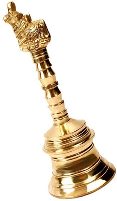 Flipkart SmartBuy Brass Religious Handcrafted Pooja Bell with Nandi Sitting handle Brass Pooja Bell(Gold, Pack of 1)