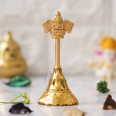 Dartistry Aluminium Pooja Bell(Gold, Pack of 1)