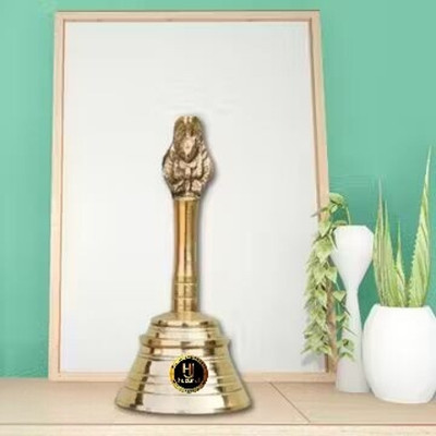 HUZUR JI Brass Pooja Bell Brass Pooja Bell(Gold, Pack of 1)