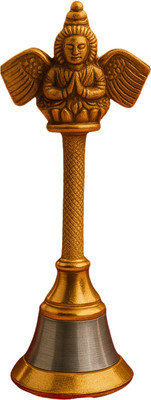 Droppati Enterprises Divine Antique Handcrafted Brass Temple Bell Brass Pooja Bell(Gold, Pack of 1)