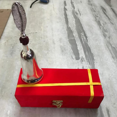 Brillify Handicafts Home Ghanti for Pooja Mandir Temple Brass Pooja Bell(Silver, Pack of 1)