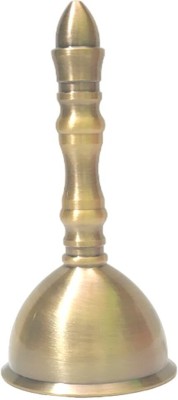 THIRTEENKCANDDLE Brass Puja Bell | Puja Ghanti for Home and Temple | Puja Hand Bell | 12cm Height Brass Pooja Bell(Gold, Pack of 1)