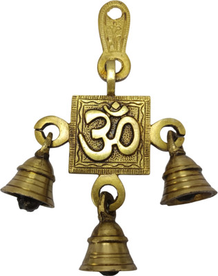 Vrinda Articles Brass Designer Om Hanging Bell, Bells for Home Decor, Brass Pooja Bell(Yellow, Pack of 1)