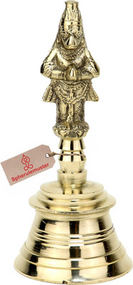 Spherulemuster Hanuman Face (11X5.6Cm) Brass Pooja Bell(Gold, Pack of 1)