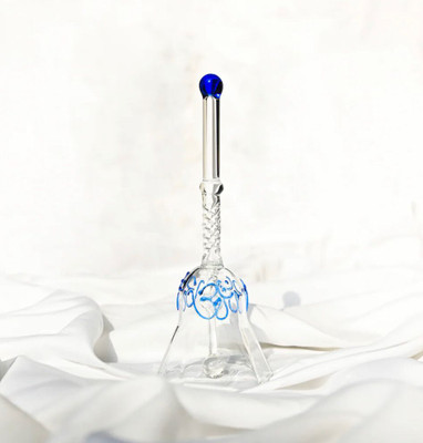 JAY SHREE KHODIYAR LAB. EQUIPMENT Elegant Glass Pooja Bell for Temple and Home Rituals Glass Pooja Bell(White, Pack of 1)