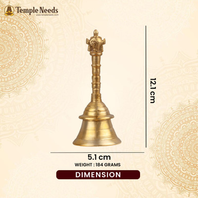 Templeneeds Templeneeds Brass Sangu Chakra Bell Size -4 Brass Pooja Bell(Gold, Pack of 1)