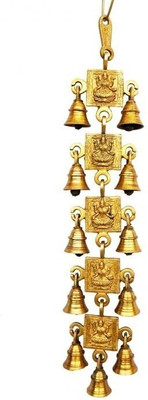 aakrati Stylish classy hand made brass metal hanging bell with 11 little bells| Brass Decorative Bell(Yellow, Pack of 1)