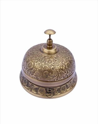 Neo Classic Desk Bell Brass Calling Service Bell Décor I Nice Sound Push Button Bell Brass Desk Bell(Brown, Pack of 1)