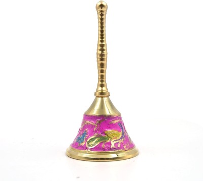 Vikram Metal Brass Bell for pooja with peacock design Brass Pooja Bell(Pink, Pack of 1)
