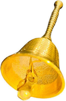 Dhanuka Beautiful Small Home decorative Temple bell Brass Pooja Bell(Gold, Pack of 1)