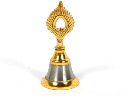 ROLICHAWAL Puja Bell | Pooja Ghanti for Home and Temple (7.5 cm Height) Brass Pooja Bell(Gold)