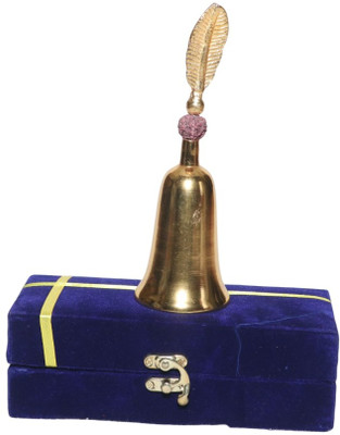 Sudha Gold Plated Rudraksh Puja Bell in Beautiful Box Packing Brass Pooja Bell(Gold, Pack of 1)