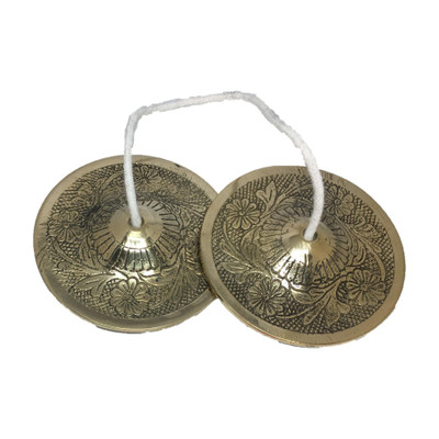 UAPAN Brass Designer Manjira Manjeera Big Size for Handmade Percussion Instrument, Hand Cymbals - Indian Musical Instrument,Kartal Instrument- 420 GM Kartal Instrument