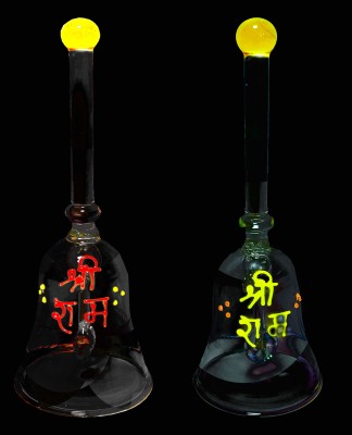 hallo beautifully Glass Material bell designed for spiritual and religious Pooja Bell Glass Pooja Bell(Multicolor, Pack of 2)