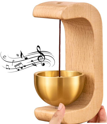 Filsfa Wooden Magnetic Door Bell Copper, Wooden Decorative Bell(Gold, Brown, Pack of 1)