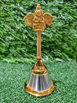 ashvee Metal GARUD Hand Bell for Puja Ghar Aluminium Pooja Bell(Gold, Silver, Pack of 1)