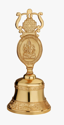 yugal industries GOLD LAXMI GANESH L/G BELL PACK OF 1 Brass Pooja Bell(Gold, Pack of 1)