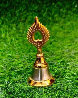 Savi Enterprises Bell Gold Plated Pooja Bell(Gold, Pack of 1)