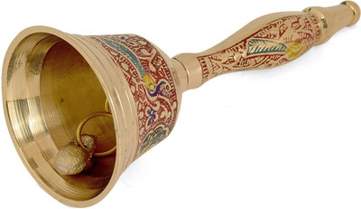 Satvik Brass Pooja Bell/Ghanti, 15 cm, Gold Brass Pooja Bell(Gold, Pack of 1)
