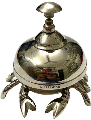 Neo Classic Desk Bell Brass Calling Service Bell Décor I Nice Sound Push Button Bell Brass Desk Bell(Gold, Pack of 1)