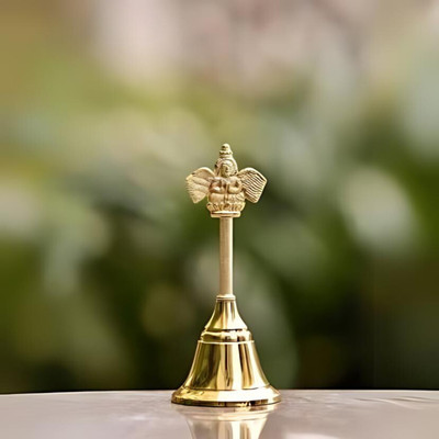 Art N Hub Aluminium Pooja Bell(Gold, Pack of 1)