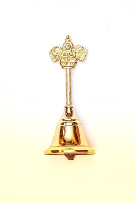 AROHA Studio Mandir , Garuda Ghanti (100 Gram Height 4.5 inch) Gold Plated Pooja Bell(Gold, Pack of 1)