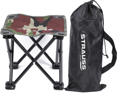 Strauss Folding & Portable Camping Chair | 4 Legged Hiking, Beach Stool, Picnic Chair(Camouflage)