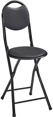 TOBY Portable Folding Chair with Padded Seat and Back, Black Metal Frame Chair(Black)