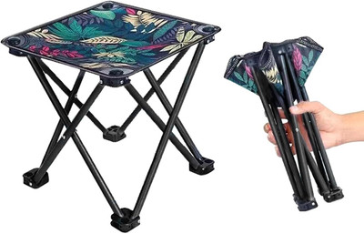 KASHTHBHANJAN Foldable Leg Camping Stool Travelling Fishing Hiking Beach Garden Stool Chair(Multicolor)