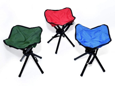 PATHU CREATION Folding Lightweight Leg Tripod Stool for Outdoor Travelling Camping Chair(Multicolor)