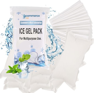 Ecommercehub 0.1 L Plastic Ice Gel Bucket Pouches for Cold Items Transport, Cold Carrier Ice Bucket(White)