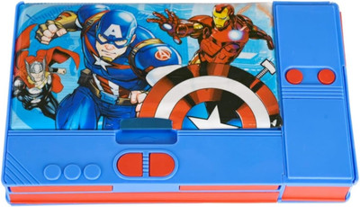 zukrave Captain America Jumbo Art Plastic Pencil Storage Box Geometry Box(Dark Blue)