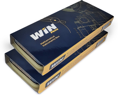 Win Geometry 2Pc Box|Girls & Boys|School Box Kit|Mathematical Instruments|Students Geometry Box(Dark Blue)