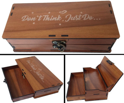 Glowbird Don't Think Just Do Wooden Geometry Box(Brown)