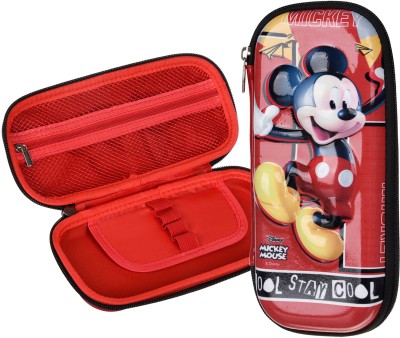 DISNEY Pencil Box Disney Mickey Design Art EVA Pencil Boxes(Set of 2, Red)