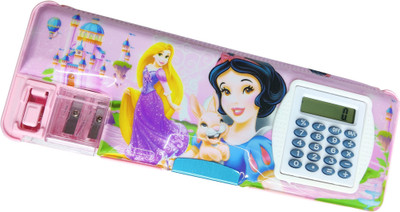 SANYA TRADERS BARBIE CHARACTER CALCULATOR GEMETORY WITH 1 RANDOM ICE CREAM ERASER Geometry Box(Pink)