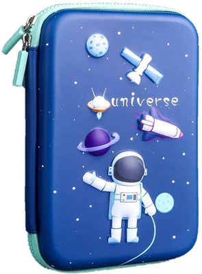 Ink spot Professtional Astronaut Art Plastic Pencil Box(Set of 1, Blue)