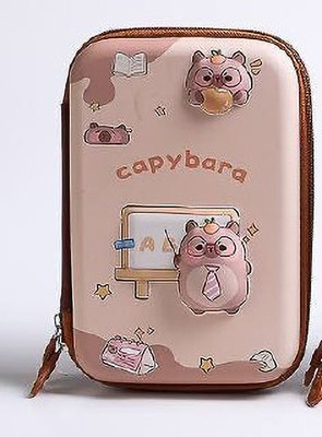 Chiransi Capybara Squirrel 3D EVA Large Capacity Pencil Case Geometry Box(Brown)