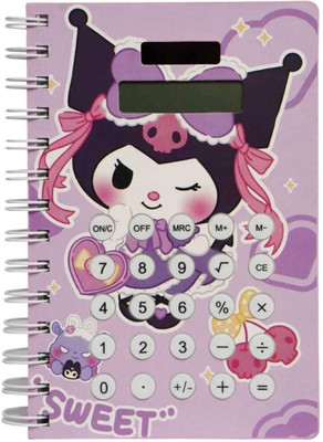 Pakke-Dheet Calculator Diary for Kids A5 Diary Single Rule 100 Pages(Purple)