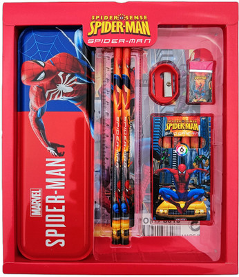 PAPLIX Spiderman Stationary Kit for kids/boys/girls/ birthday gift set, Pencil box set Geometry Box(Multicolor)