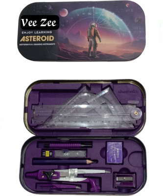Vee Zee Asteroid Mathematical Drawing Instrument Geometry Box Geometry Box(Multicolor)