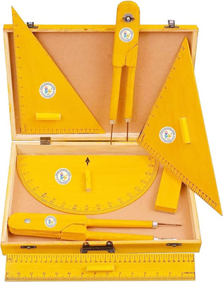 Uttam Wooden Geometry Box Geometry Box(Yellow)